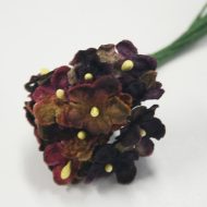 Forget Me Not Velvet Flower Bunch Burgundy