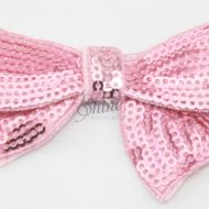 Small Sequin Bow Tie Motif Pale Pink
