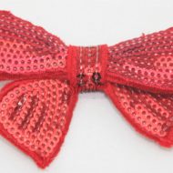 Small Sequin Bow Tie Motif Red