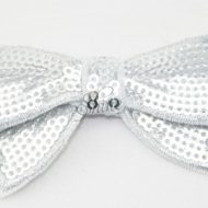 Small Sequin Bow Tie Motif Silver