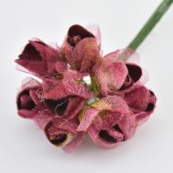 Velvet Rosebud Posy Burgundy