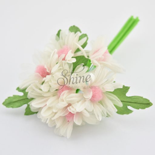 Bunch of Pom Pom Centre Daisies White/Pink
