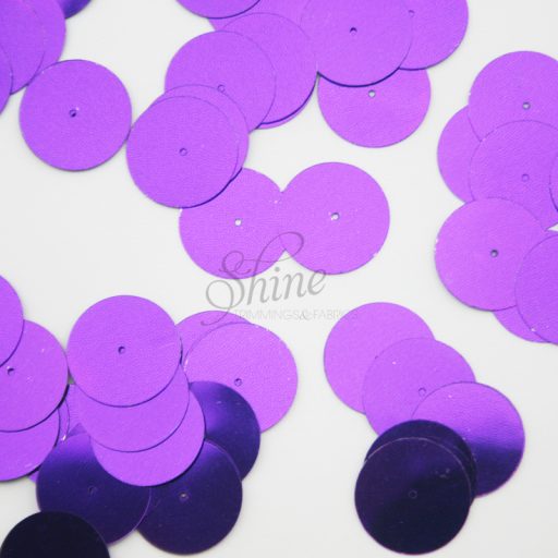 Flat 20mm Sequin (hole centre) Purple
