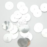Flat 20mm Sequin (hole centre) Silver