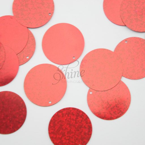 Flat 30mm Sequin (hole top) Red Sparkle