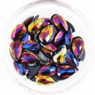 Plastic Volcano Sew On Stones Teardrop 9x16mm