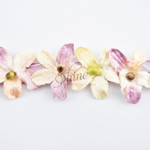 Velvet Flower Trimming Plum/Apricot