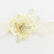 Floral Organza and Diamante 3D Lace Cream/Mint