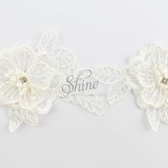 Floral Organza and Diamante 3D Lace White
