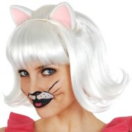 Snowdrop Cat White Deluxe Wig with Ears