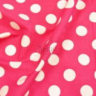 Spotmania Printed Cotton Poplin Fuchsia White