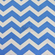 Chevron Printed Cotton Poplin Blue White
