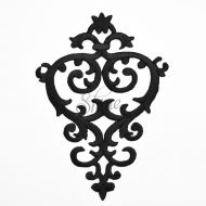 Regal Swirl Iron On Embroidered Motif Black