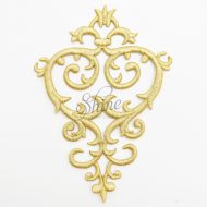 Regal Swirl Iron On Embroidered Motif Gold