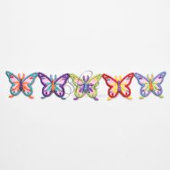 Row of Rainbow Butterflies Multi