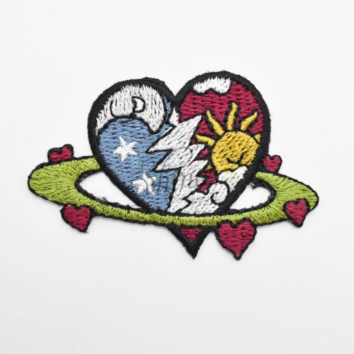 Cosmic Heart Iron On Embroidered Motif