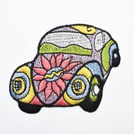 Psychedelic Car Iron On Embroidered Motif