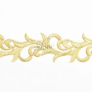 Metallic Swirl Iron On Embroidered Trimming Gold