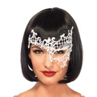 Daring Venetian Applique Eye Mask White