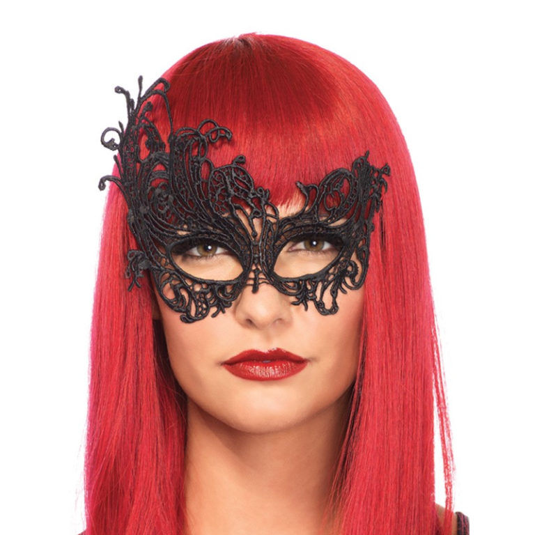 Fantasy Applique Eye Mask Black Shine Trimmings & Fabrics