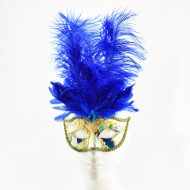 Allegra Feather Eye Mask Gold Blue