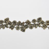 Blooming Coated Lace Trimming Black Gold