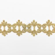 Stardust Metallic Antique Gold Embroidered Lace Trimming