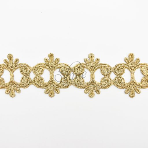 Stardust Metallic Antique Gold Embroidered Lace Trimming