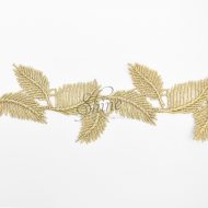 Leaf Metallic Antique Gold Embroidered Lace Trimming