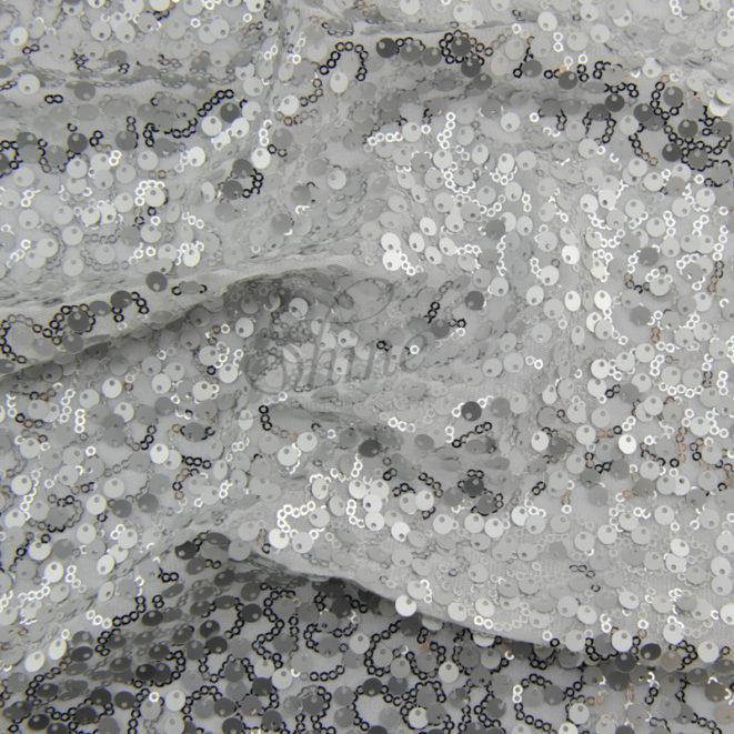 Shine Sequin Fabric White/Silver Shine Trimmings & Fabrics
