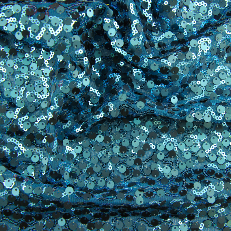 Shine Sequin Fabric Teal/Teal | Shine Trimmings & Fabrics