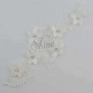 Swirl 3D Motif with Diamantes Pair White #34
