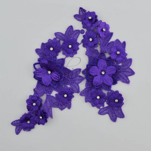 Motif 3D with Mesh Leaves Pair Purple #10