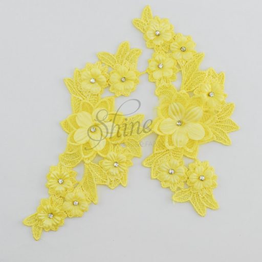 Motif 3D with Mesh Leaves Pair Lemon #10