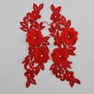 Large Swirl 3D Motif with Diamantes Pair Rosso #02-1