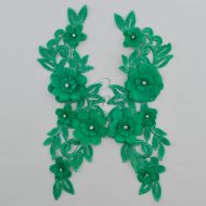 Large Swirl 3D Motif with Diamantes Pair Emerald #02-1