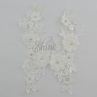 Large Swirl 3D Motif with Diamantes Pair White