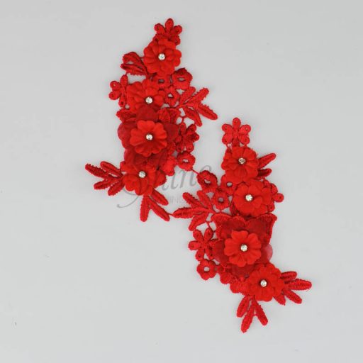 Small 3D Motif with Diamantes Pair Rosso #1-10