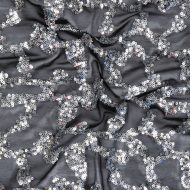 Showtime Sequin Embroidery Stretch Mesh Silver