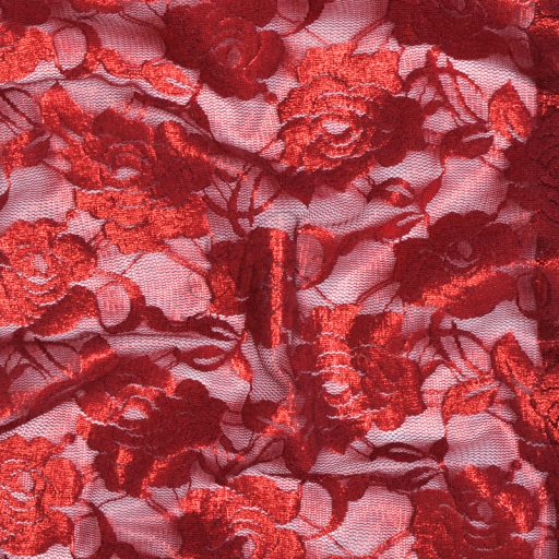 Valentina Foil Stretch Lace Merlot