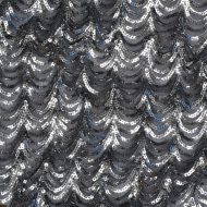Curtain Call Silver on Black Stretch Mesh