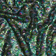 Peacock Sequin Fabric Emerald