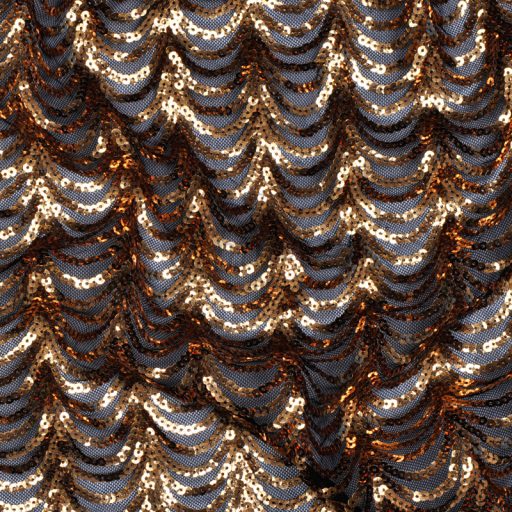 Curtain Call Gold on Black Stretch Mesh