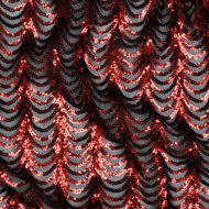 Curtain Call Red on Black Stretch Mesh