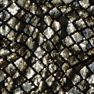 Harlequin Design Black Velvet Gold Sequin Fabric
