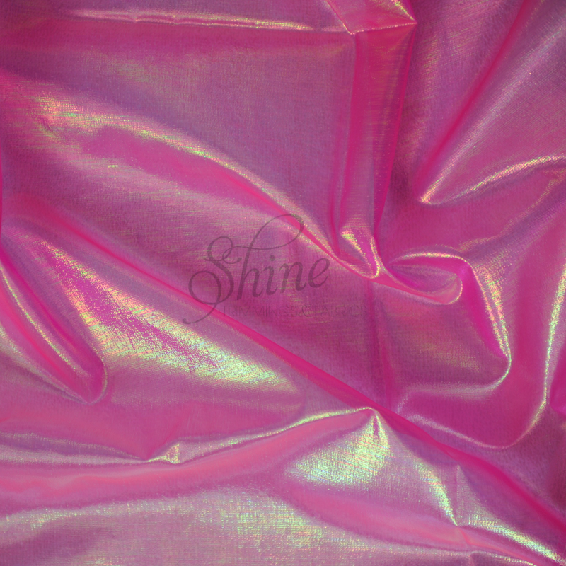 Iridescent Tissue Lamé AB Hot Pink