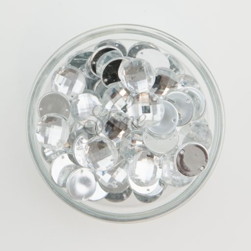 Plastic Crystal Sew On Stones Round 16mm