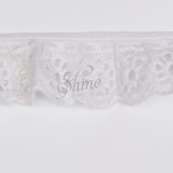 Gathered Broderie Anglaise Cambric Lace Trimming 8825 - White