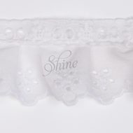 Gathered Broderie Anglaise Cambric Lace Trimming 3509SS - White