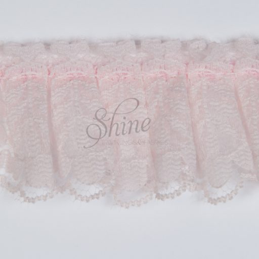 Box Pleated Nylon Lace Trimming 291BP Pale Pink